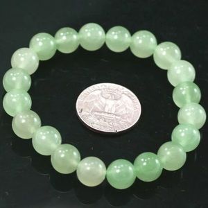 Natural Light ICY Green Jade 8mm Beaded Bracelet